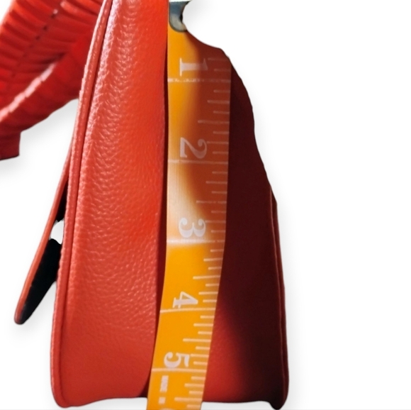 Red Braided Strap Crossbody Bag Chrome Hardware - Picture 15 of 16